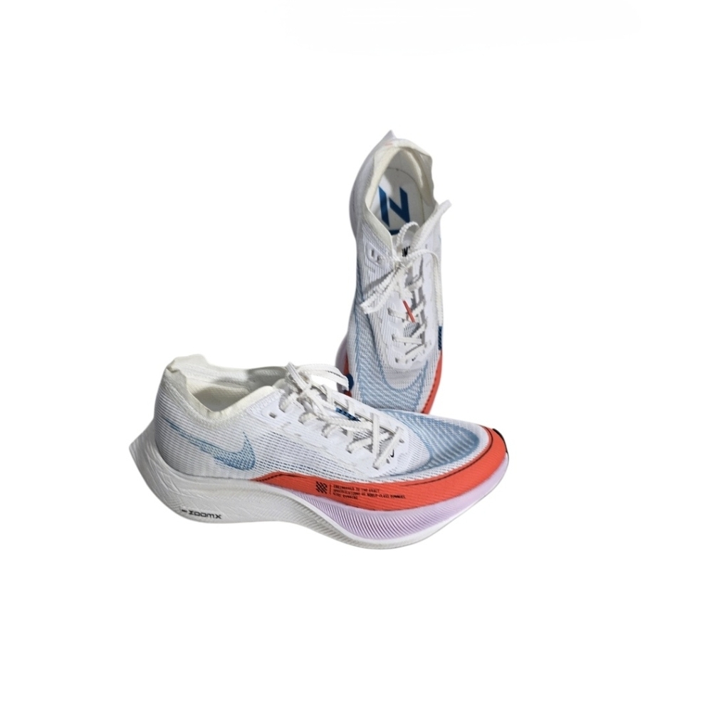 Nike ZoomX Vaporfly Next% 2 White/Laser Blue-Rush Orange CU4123-102 Women’s Sz 8